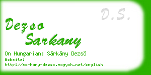 dezso sarkany business card
